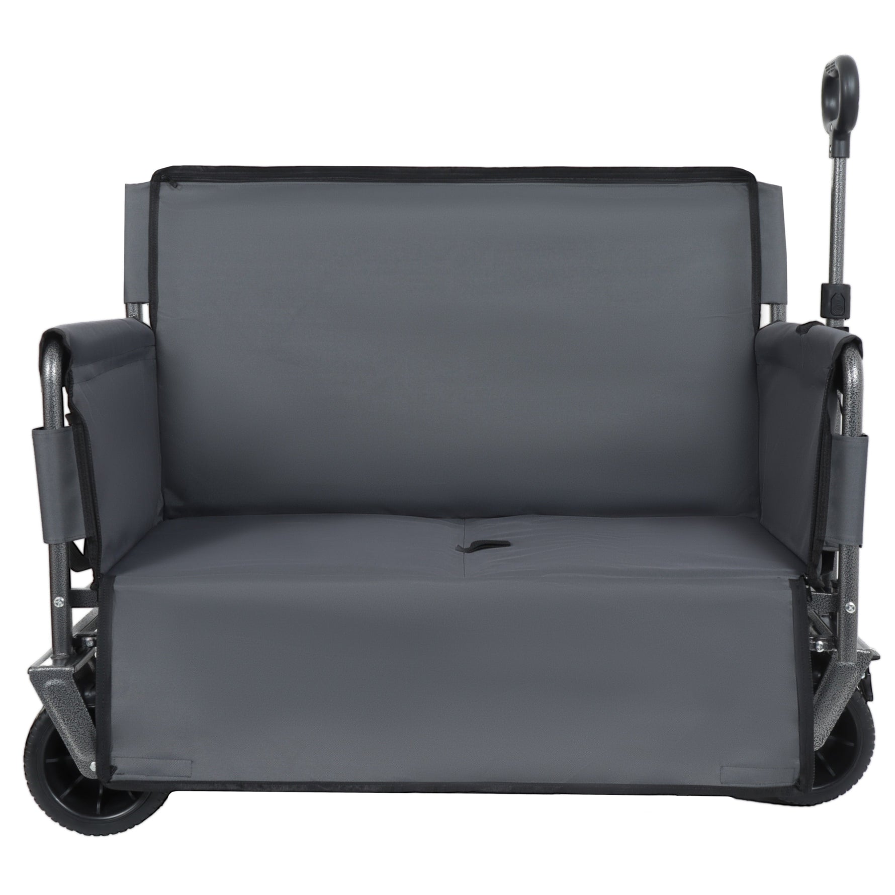 3-in-1 Convertible Folding Wagon Cart with Bench Seat & Storage