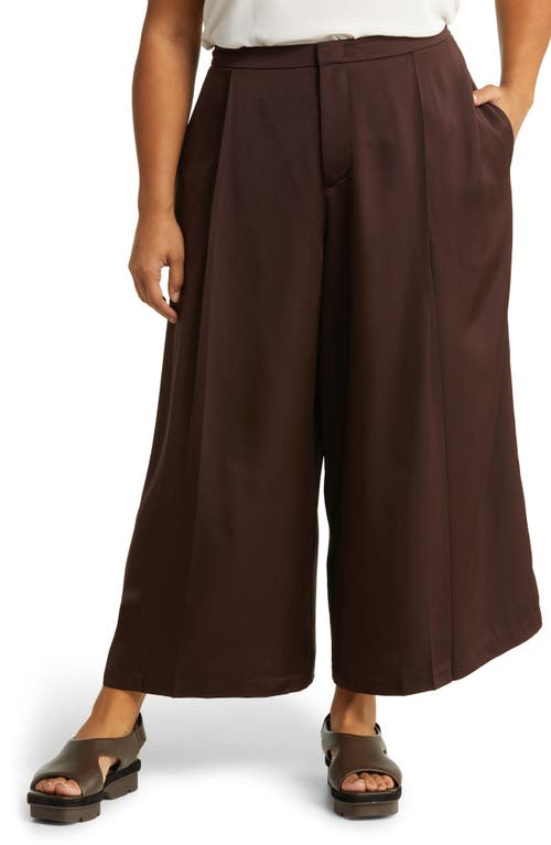 Vince Pleat Front Crop Wide Leg Pants in Blk Truffle, Size 24W