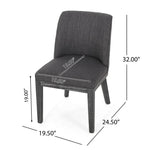Modern Dining Chair With Durable Fabric Upholstery And Sturdy Wooden Frame (Set of 2)
