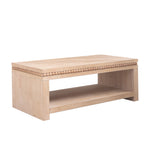 Modern Wood Coffee Table with Beaded Trim – 47" Rectangular