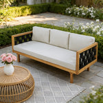 Three-Seater Outdoor Daybed - Acacia Wood Teak Finish Frame