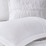 4 Piece Reversible Ruffle Quilt Set with Throw Pillow White King/Cal King