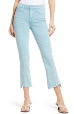 MOTHER Insider High Waist Crop Step Hem Jeans in Aquatic, Size 30