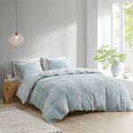 Full/Queen 3 Piece Cotton Jacquard Duvet Cover Set
