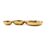 3 Cluster Decorative Bowls Gold Hammered Snack Tray Bowl Chip