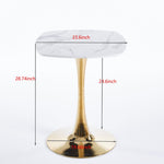 Square Tulip Dining Table For 2 - 4 People - Golden / White