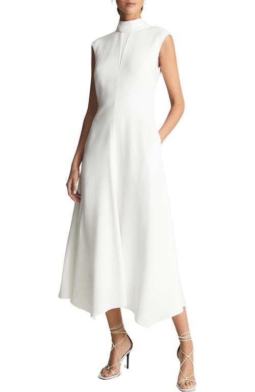Reiss Livvy Mock Neck Maxi Dress in White, Size 4 Us