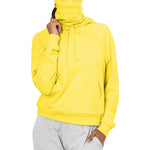 Betsy & Adam Womens Solid Built In Mask Hoodie Yellow M