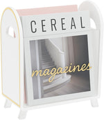 Khen Acrylic Magazine Holder with Gold Trim - 12.40" x 10" x 4.49"