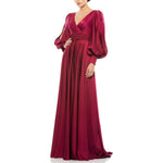 Mac Duggal 67847 Sleeves Dress for Prom - Classy Long Dress for Women Wine