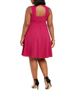 B. Darlin Womens Plus Skater Mini Fit & Flare Dress Purple 18W