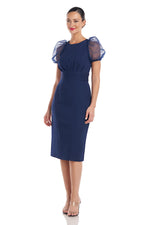 JS Collections Women's Harley Puff Cocktail Dress, Navy