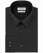 Calvin Klein Men's Dress Shirt Slim Fit Stretch Flex Collar Solid Black