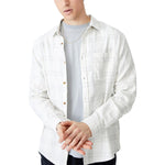 COTTON ON Mens Camden Plaid Collared Button-Down Shirt Ivory XL