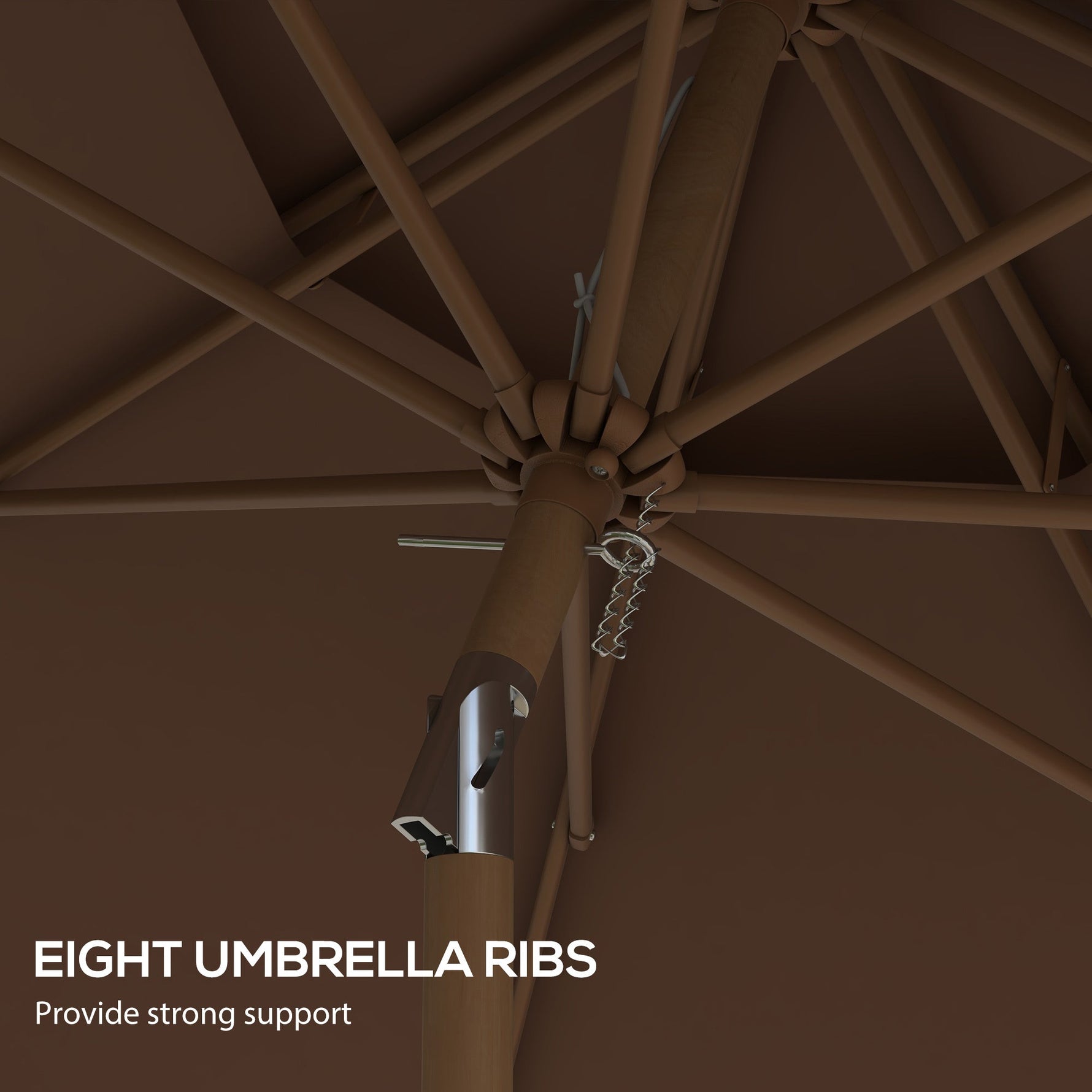 Outsunny 9' Patio Umbrella with Push Button Tilt and Crank