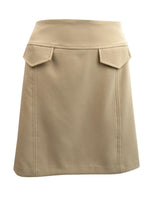 Vince Camuto Women's Flap-Pocket Mini Skirt (6, Camel)