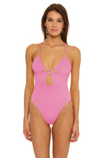Isabella Rose Womens Maza Multiway Ribbed Nylon One-Piece Swimsuit