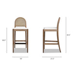 Arlin Upholstered Stool with Curved Back and Footrest - Set of 2