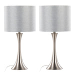 Lenuxe 24" Contemporary Metal Table Lamp Set