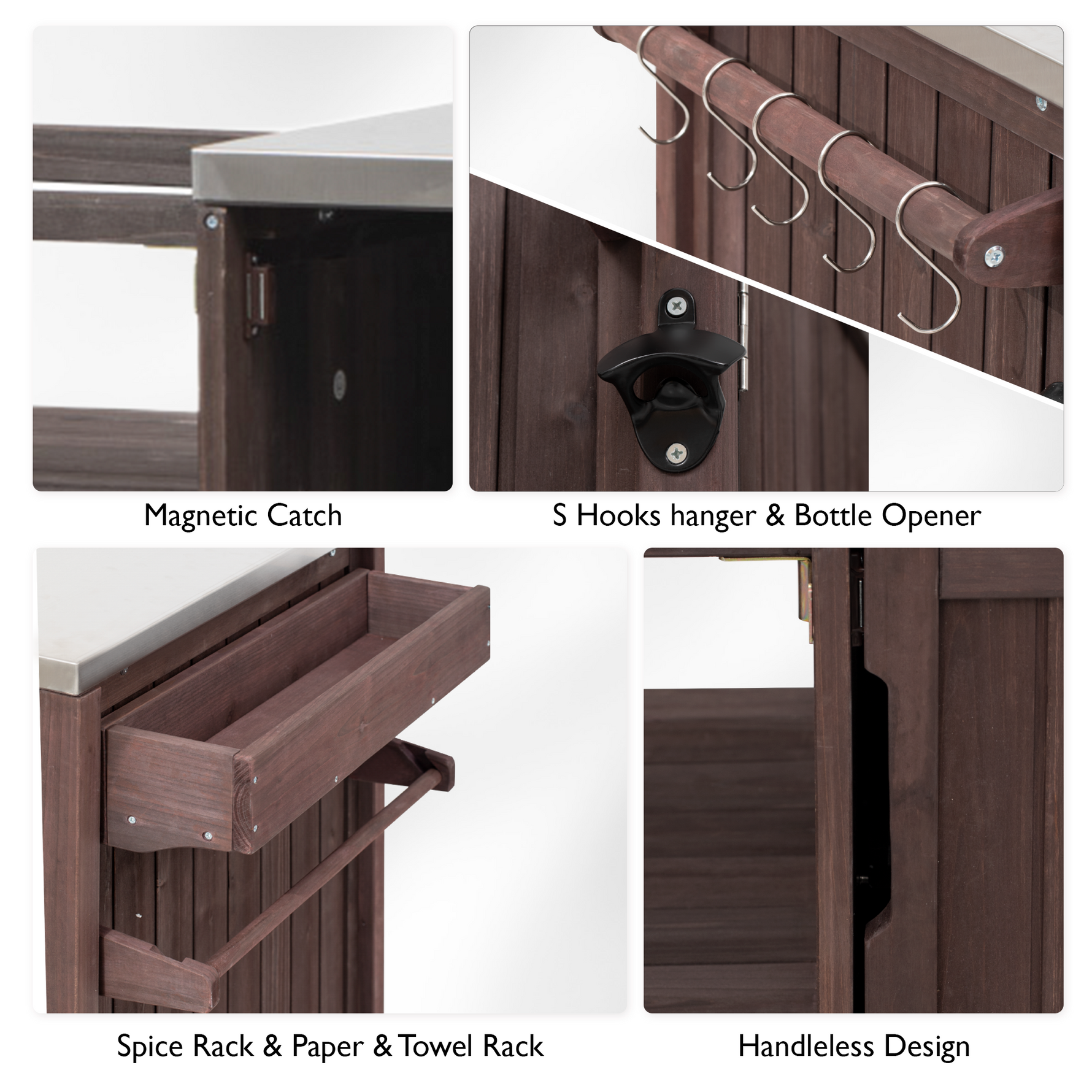K&K 66.5' Outdoor Kitchen Island for Big Green Egg Grills