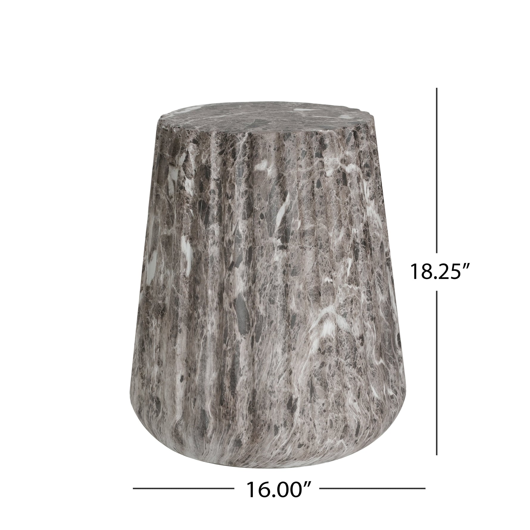 Outdoor Cleme Carved Side Table, Brown End Table