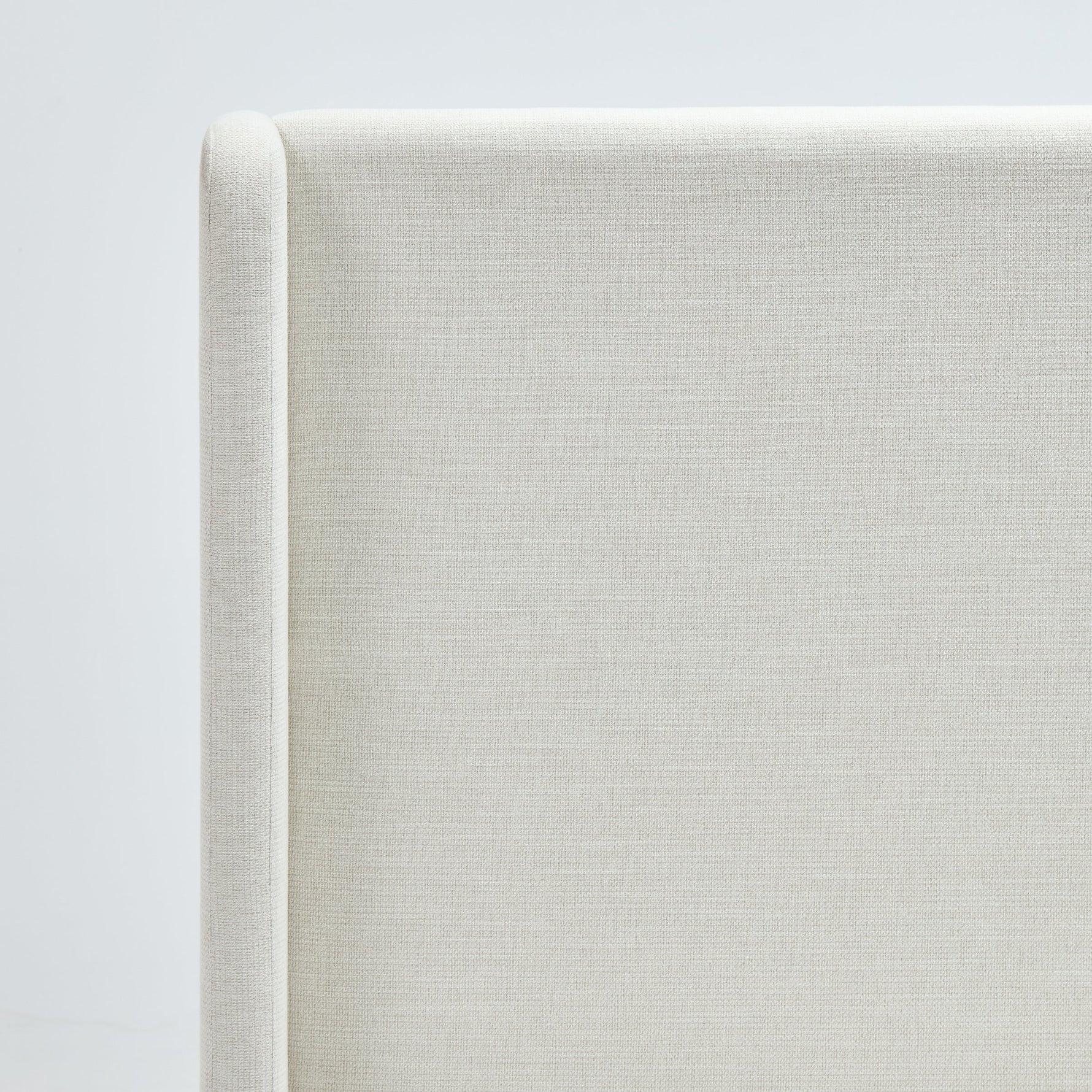 Caron Upholstered Wingback Bed with 52.3' High Headboard in Ivory Canvas Chenille