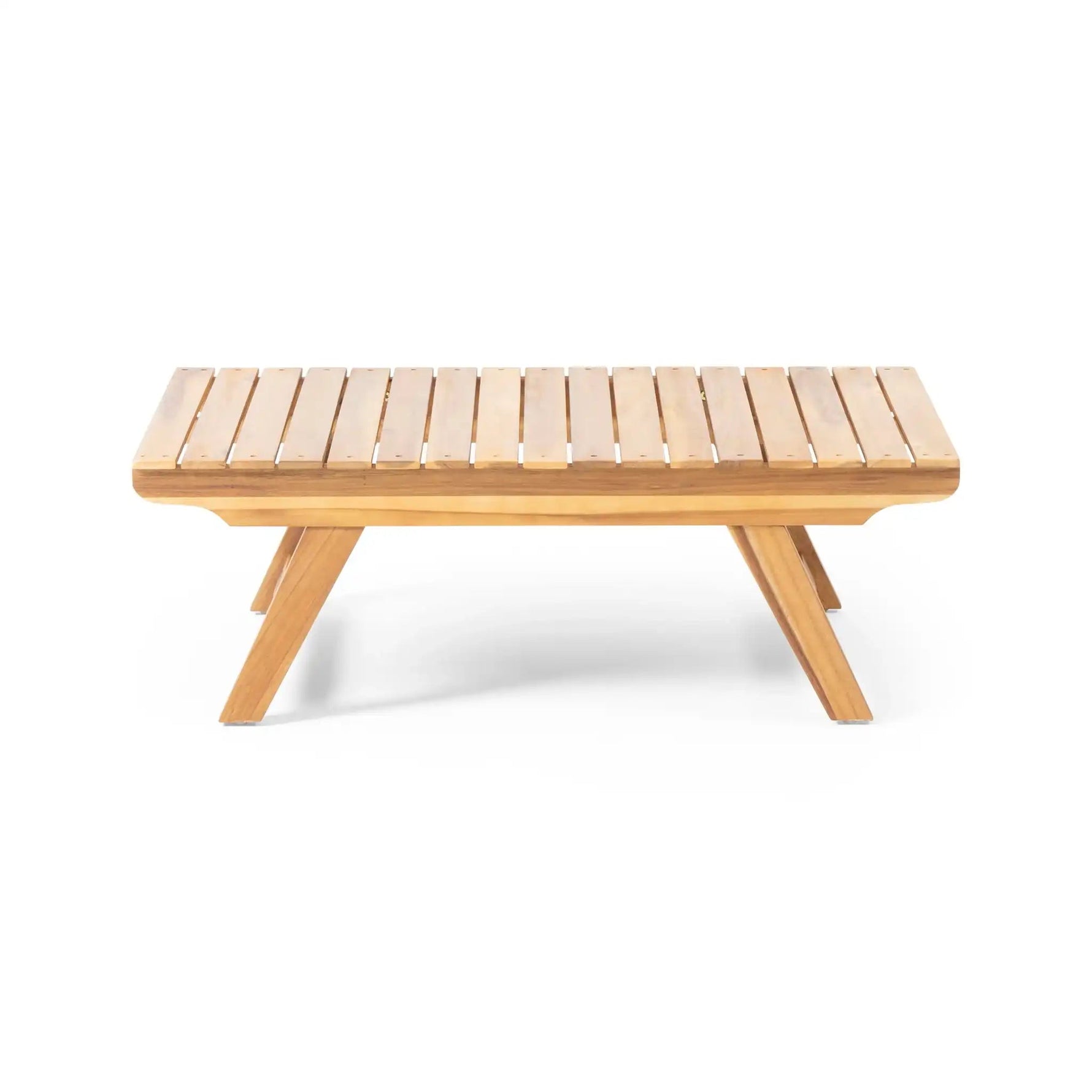 Outdoor Acacia Wood Coffee Table With Open Slat Design