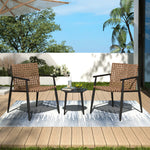 Modern Outdoor Chat Set: 2 Rattan Chairs with Side Table
