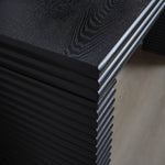 47" Modern Black Wood Console Table with Ribbed Legs