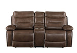 Aashi Leather Gel Match Recliner Loveseat - Brown