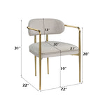 Zayn Arm Chair (Set of 2) - Beige / Gold