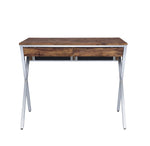Callers Weathered Writing Desk - Chrome / Oak