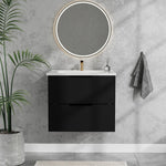 Modern Wall Mounted Floating Bathroom Vanity With Sink And Drawers