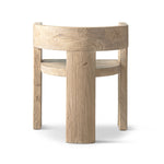 Soren Solid Reclaimed Elm Sculptural Accent Curved Dining Chair, Heritage Light Natural Brown