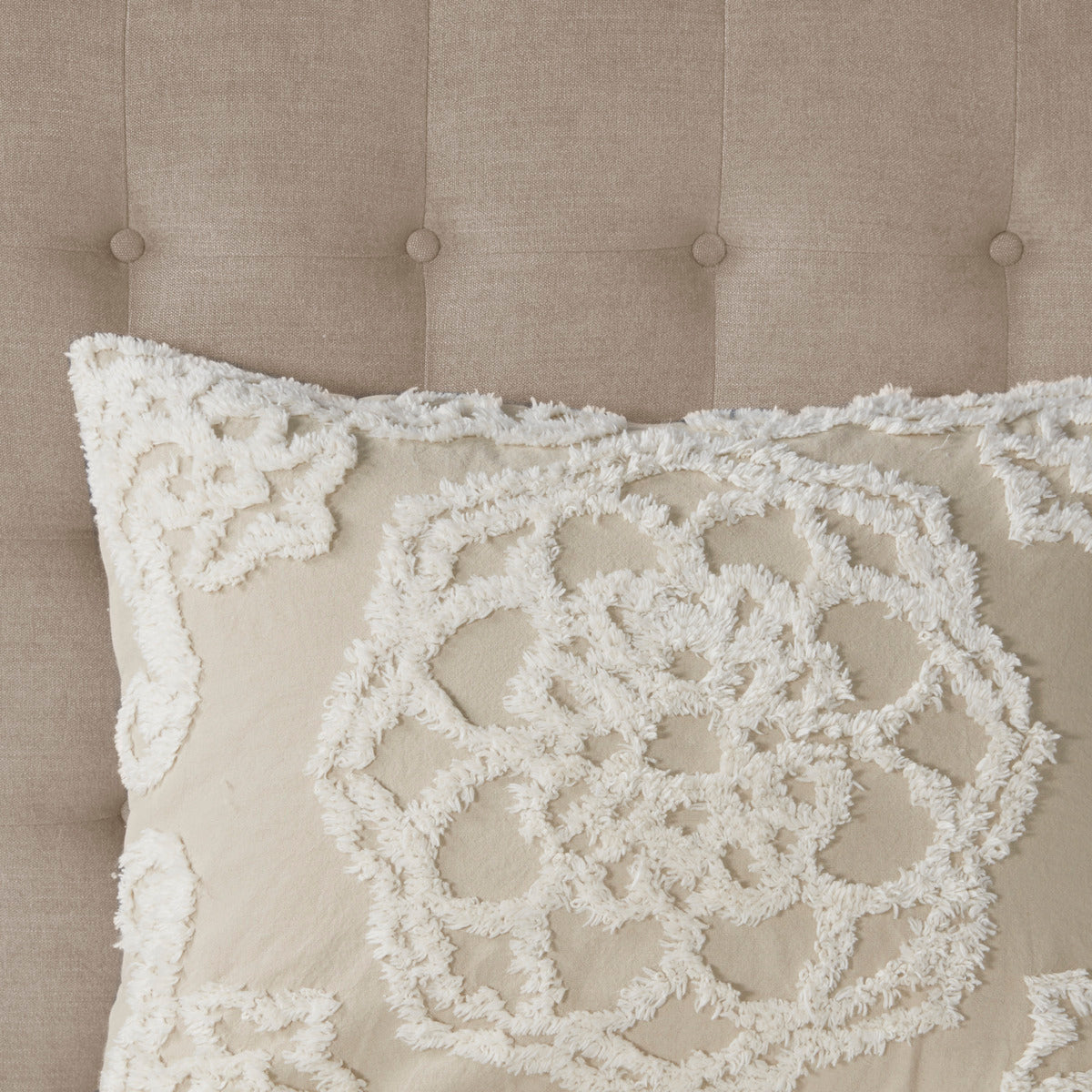 Full/Queen 3 Piece Tufted Cotton Duvet Cover Set