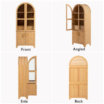 K&K 71' Tall Arched Kitchen Pantry Cabinet with Adjustable Shelves