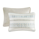 3 Piece Seersucker Quilt Set Taupe Blue King Cal King
