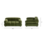 Marcel Upholstered Modern Small to Medium Pet Bed For Dogs and Cats Olive Green Velvet