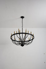 15-Light Industrial Iron Candle Chandelier Modern Farmhouse Pendant Light