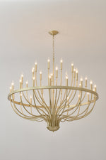 36-Light Gold Industrial Iron Candle Chandelier