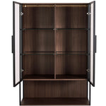 Modern Minimalist 51.2" Tall Lighted Display Cabinet with Tempered Glass