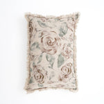 Linen Printed Lumber Throw Pillow 16x24 Brown & Green