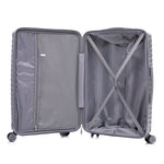4-Piece PP Spinner Wheel Luggage Set with Cosmetic Case, Light Gray