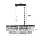 Rectangular Crystal Chandelier Adjustable