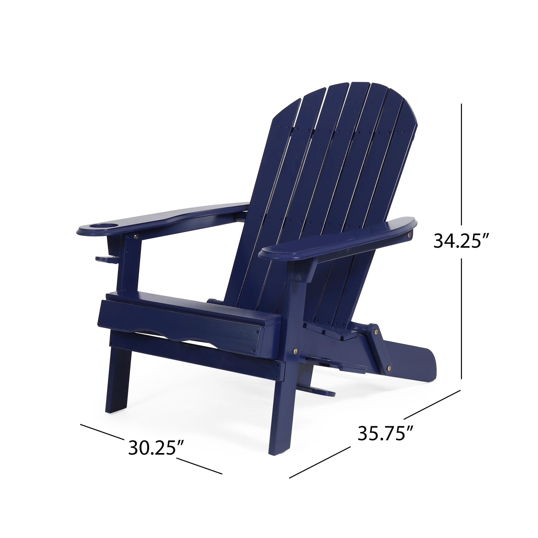 Zenithia Outdoor Foldable Adirondack Chair with 2 Cup Holders, Blue