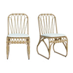 Outdoor Wicker Dining Chairs with Washable Cushion (Set of 2)