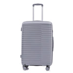 4-Piece PP Spinner Wheel Luggage Set with Cosmetic Case, Light Gray