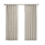 Plaid Rod Pocket and Back Tab Curtain Panel with Fleece Lining Natural 50x95