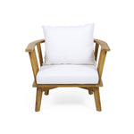 4-Pieces Acacia Wood Patio Furniture Set with Cushions