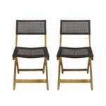 Bistro Foldable Chair With Wicker Backrest